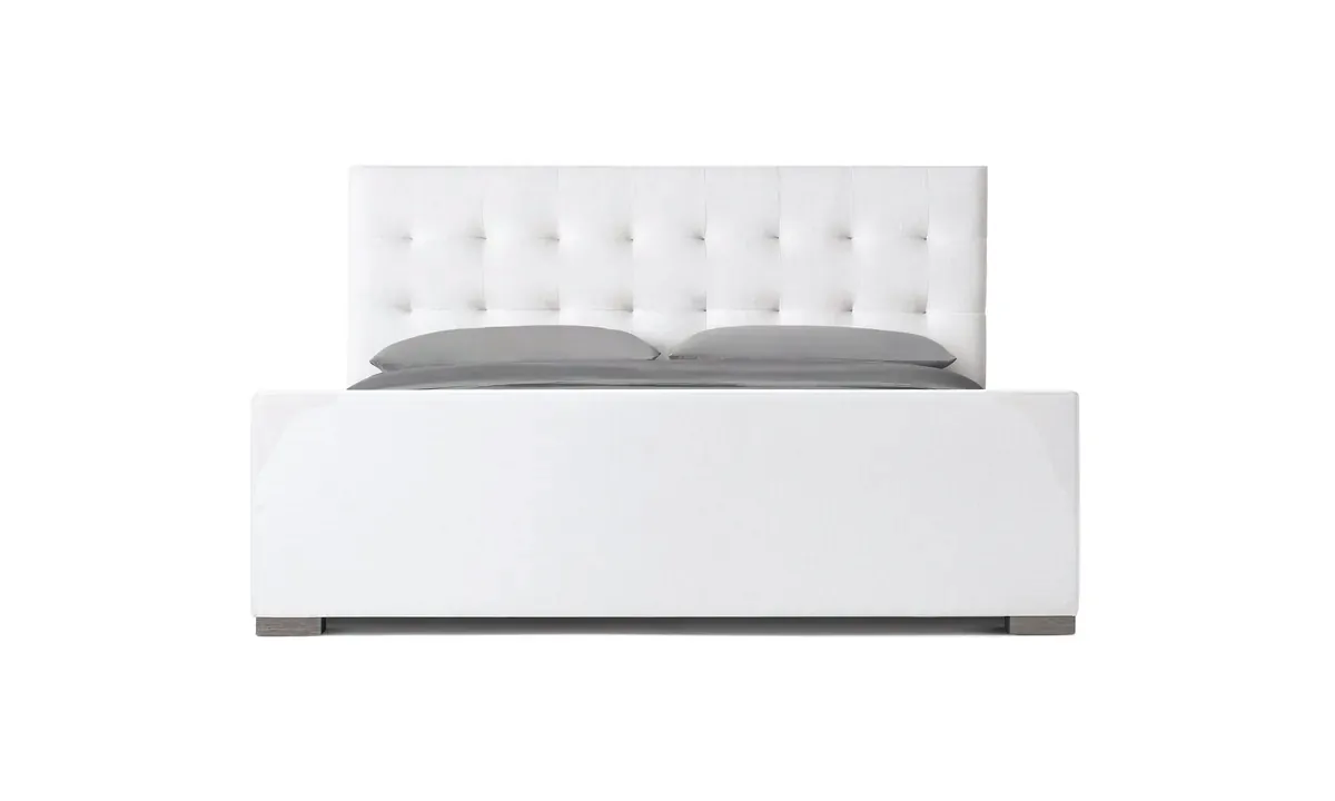Modena Box-Tufted Panel Platform Bed with Footboard bed