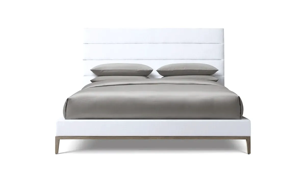 Venice Horizontal Channel Panel Platform Bed, Oak Base bed