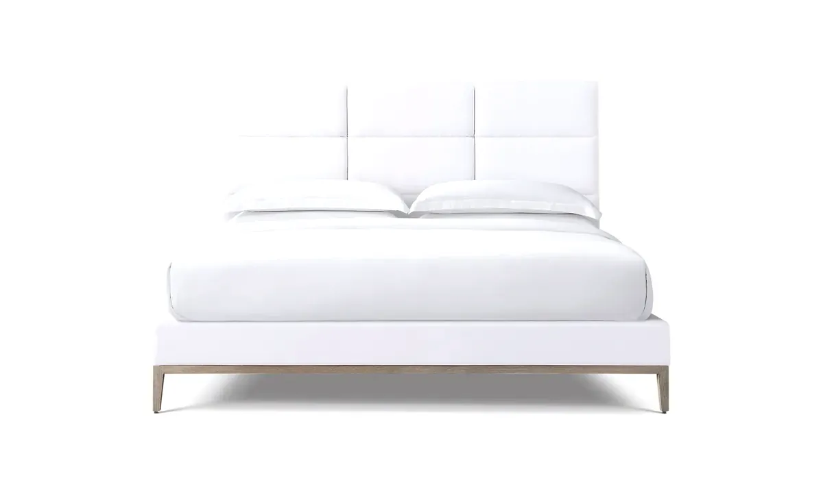 Venice Rectangular Channel Panel Platform Bed, Oak Base bed